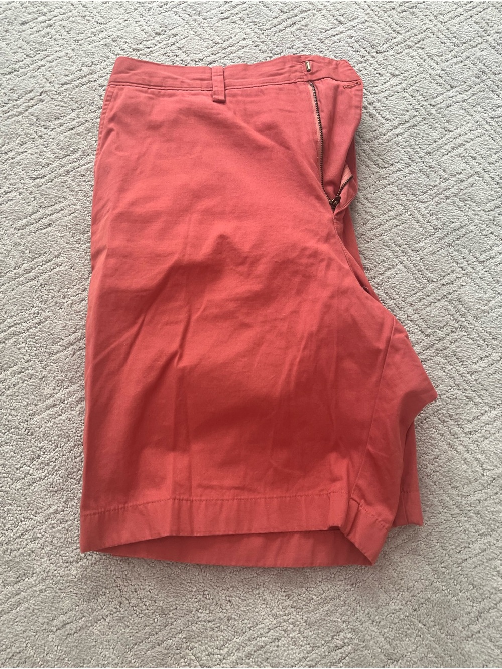 J. Crew Coral Flat-Front Cotton Shorts